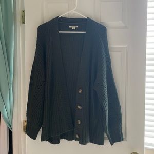 Hunter green American eagle knit cardigan, oversized